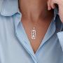 MyNameNecklace Personalized Vertical Framed Hebrew Name Necklace - Custom Jewelry
