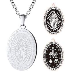 FaithHeart Virgin Mary Necklace Bracelet, Gold Plated/Stainless Steel Christian Blessings Pendant Baptism Jewelry for Women, Virgin Mary Bracelet Jewelry Customize Available (Send Gift Box)