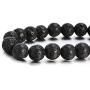 Couples His and Hers Bracelet Lava Beads White Howlite 8mm Beads 7.1''&7.5''