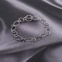 Vanbelle Stering Silver Jewelry Hand-Made Oval Fancy Link Chain Bracelets with Rhodium Plating for Women and Girls