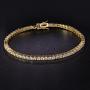 GEMSME 18K White Gold Plated Cubic Zirconia Classic Tennis Bracelet 7.5 Inch (Gold-Plated-Brass)