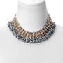Glass Goldtone Bib Choker Statement Necklace for Women Jewelry (Blue/Purple/Champagne/Peacock)
