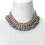 Glass Goldtone Bib Choker Statement Necklace for Women Jewelry (Blue/Purple/Champagne/Peacock)