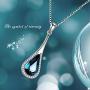 AOBOCO Sterling Silver Teardrop/Water Drop Necklace Embellished with Crystals from Austria, Fine Anniversary Birthday Jewelry Gifts for Women Wife Girlfriend Daughter Mom Grandma Aunt
