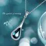 AOBOCO Sterling Silver Teardrop/Water Drop Necklace Embellished with Crystals from Austria, Fine Anniversary Birthday Jewelry Gifts for Women Wife Girlfriend Daughter Mom Grandma Aunt