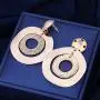 Grasiue: Rose Gold Round Europe Crystal Drop Earring, Christmas party, feast, dating, daily.