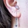 Dazzlingrock Collection 10K Round Gemstone & White Diamond Ladies Dangling Drop Earrings, White Gold