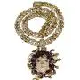 Shop-iGold Mens 14k Gold Finish 8mm Miami Cuban Link Choker Snake Greek God Medusa Head Necklace Iced Prong Set Cuban Chain for Men, Miami Cuban Link Chain Choker (22'' Chain & Pendant)