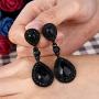 BriLove Womens Wedding Bridal Crystal Teardrop Infinity Figure 8 Dangle Earrings