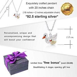 BLING BIJOUX Jewelry The Mother and child relationship Ducks Animal Pendant Charm Never Rust 925 Sterling Fine Jewelry Gifts For Women & Girls, with Breathtaking Gift Box for Special Moments of Love