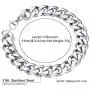 ChainsPro Men Cuban Link Bracelet Chain, 3/6/9/12 mm Width, 19/21CM Length, 18K Gold Plated/316L Stainless Steel/Black-with Gift Box ChainsPro Men Cuban Link Bracelet Chain, 3/6/9/12 mm Width, 19/21CM Length, 18K Gold Plated/316L Stainless Steel/Black-with Gift Box