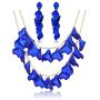 Flower Petals Necklace Earrings Set for Women Layered Petals Cluster Dangle earrings Collar Necklace Jewelry Set