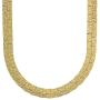 The Bling Factory 5.7mm-7.5mm 14k Gold Plated Flat Nugget Chain Necklace or Bracelet