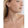 Mariell Rose Gold Round-Cut Cubic Zirconia Necklace Earrings Set for Brides, Bridesmaids & Everyday Wear