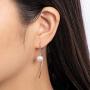 Pearl Dangle Hook Earrings Freshwater Cultured White Pearl Fishhook Earrings Sterling Silver Drop Earrings Jewelry Gifts for Women Girls Wife
