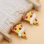 SEIRAA Pizza Earrings Pizza Lover Gift Mini Food Jewelry Friendship Gift Miniature Pizza Slice Post Earrings Pizza Jewelry