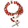 YWLI Rosary Beads Catholic - 6 Color, Confirmation Gifts for Teenage Girl, Polymer Clay Rose Necklace Jewelry, Silver Alloy Cross Necklace for Women, Gifts for Women