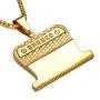 SMITH CHU Fashion Hair Trimming Barber Clipper Pendant - Men Barbershop Barber Turn Light Hip Hop Street Necklace Pendant - Come with Barber Stylist Salon Tools Jewelry Round Box Chain (Gold)