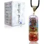 Tangie Marie Orgone Chakra Gemstone Pendant with Adjustable Cord – Seven Chakra Stones Necklace for Meditation and Spiritual Energy Tangie Marie Orgone Chakra Gemstone Pendant with Adjustable Cord – Seven Chakra Stones Necklace for Meditation and Spiritual Energy
