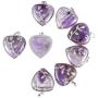 rockloud Natural Healing Crystal Necklace Heart Shape Love Stone Pendant Chakra Reiki Jewelry for Women and Men