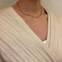 Baffaricco Gold Chain Choker Satellite Necklace Bracelet Dainty Tiny Beaded Pendant Jewelry Gift for Women and Girl 15