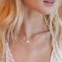 Joycuff Tiny Initial Necklace 14K Gold Plated Women Cute Heart Engraved Hammered Name Necklace Adjustable Personalized Alphabet Letter Pendant