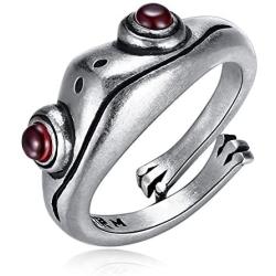 9 Pcs Vintage Frog Open Rings Set Knuckle Stacking Ring Snake Cat Animal Ring Boho Hug Finger Rings for Women Men Girls