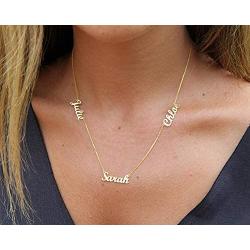 Three Name Necklace for Women Custom Family Chain Nameplate Pendant Gift