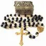 elegantmedical Black AAA+10mm Real Pearl BEADS GOLD ROSARY CROSS Necklace & box Catholic GIFTS elegantmedical Black AAA+10mm Real Pearl BEADS GOLD ROSARY CROSS Necklace & box Catholic GIFTS