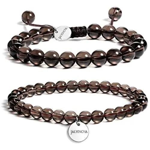 JADENOVA Natural Bead Bracelet Semi Precious Gemstone Beaded Bracelet for Women Healing Crystal Stone Stretch Bracelet Men Couple Bracelets (2pcs,6-8mm/8-10mm) JADENOVA Natural Bead Bracelet Semi Precious Gemstone Beaded Bracelet for Women Healing Crystal Stone Stretch Bracelet Men Couple Bracelets (2pcs,6-8mm/8-10mm)