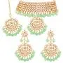 I Jewels Indian Bollywood Gold Plated Kundan & Pearl Choker Necklace Jewelry Set for Women (K7058) I Jewels Indian Bollywood Gold Plated Kundan & Pearl Choker Necklace Jewelry Set for Women (K7058)