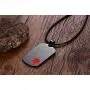Mens Stainless Steel Customization Medical Alert Dog Tag Pendant Necklace Black,Free Engraved