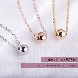 S.Leaf Sterling Silver Necklace Dainty Solid Bead Necklace Gold Necklaces for Women