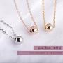 S.Leaf Sterling Silver Necklace Dainty Solid Bead Necklace Gold Necklaces for Women