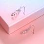 Linear Jewelry 925 Sterling Silver Exquisite Knot Threader Dangle Earrings Curve Twist Shape Spiral Dangle Earrings Gift for Women Teen Girls