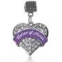 Inspired Silver - Silver Pave Heart Charm for Bracelet with Cubic Zirconia Jewelry Inspired Silver - Silver Pave Heart Charm for Bracelet with Cubic Zirconia Jewelry