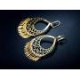 Barzel 18K Gold Plated Filigree Cut-out Dangling Earrings