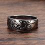 Caiyao Evil Eye Ring Antique Silver Eye of God Band Vintage Cool Rings Engraved Eye of God Ring Gothic Evil Eye Ring Silver Tone Ring Band All Seeing Eye Vintage Retro Jewelry for Men Women
