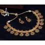 Indian Ratna Creation Gold Pearl Drop Choker Necklace Set Crystal Stones for Women and Girls Jewelry