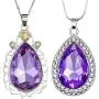 2pcs Sofia Amulet Necklace Teardrop Amethyst Pendant Necklace Sofia The First Princess Costumes Jewelry Girls Necklace 2pcs Sofia Amulet Necklace Teardrop Amethyst Pendant Necklace Sofia The First Princess Costumes Jewelry Girls Necklace