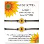 Pinky Promise Matching Distance Bracelets, Handmade Adjustable Charms Sunflower Boho Bracelet Friendship Jewelry for for Women Girl Inspirational Gifts 2 Set