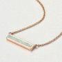 CiNily Thin Bar Necklace White Gold Plated Opal Pendant Necklace for Women Girls
