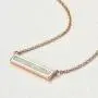 CiNily Thin Bar Necklace White Gold Plated Opal Pendant Necklace for Women Girls