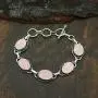 Rose Quartz Bracelet 925 Silver Overlay Handmade Vintage Style Jewelry for Women Mom Wife Rose Quartz Bracelet 925 Silver Overlay Handmade Vintage Style Jewelry for Women Mom Wife