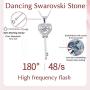 XVX Beating Heart Key Necklace 925 Sterling Silver with White Gold Plated Cubic Zirconia Dancing Birthstone Pendant Forever Love Necklaces Jewelry Gifts for Women Girl