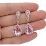 EVER FAITH Womens 925 Sterling Silver Zircon Wedding 8-Shaped Infinity Pierced Dangle Earrings Clear