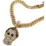 BLINGFACTORY Hip Hop Gold PT Michael Myers Mask Pendant & 12mm 18'' Iced Cuban Choker Chain Box Lock Bling Necklace BLINGFACTORY Hip Hop Gold PT Michael Myers Mask Pendant & 12mm 18'' Iced Cuban Choker Chain Box Lock Bling Necklace