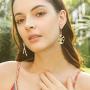 DAMLENG Charm Chic Artist Matte Gold Palette Paint Brush Dangle Drop Earrings for Women Girls Artist Art Teacher Statement Jewelry Gifts
