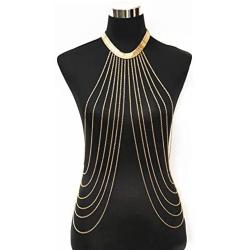 JOJO & LIN 2021 New Gold Body Chain Harness Adjustable with Fine Chain Multirow Necklace Gold Chain Necklace Chain Jewelry Chains for Women