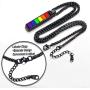 Bandmax Rainbow LGBT Gay Pride Pendant Necklace Bracelet Jewelry Personalized Metal Stainless Steel Parade Nylon Women Men Friendship,Love Necklace with 7.8inch/22inch Chain,18K Gold/Black